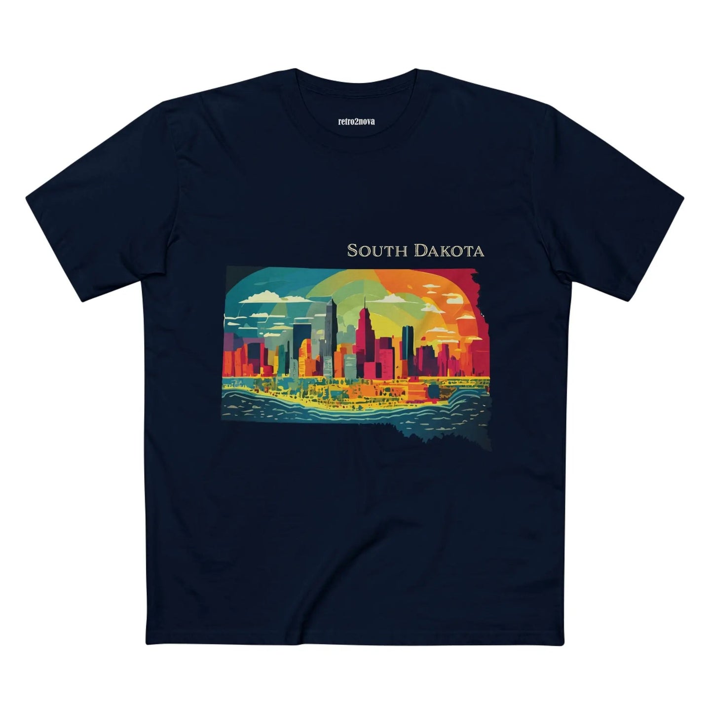 South Dakota State Shirt by Retro2Nova Premium Cotton Tee with Original Art Design