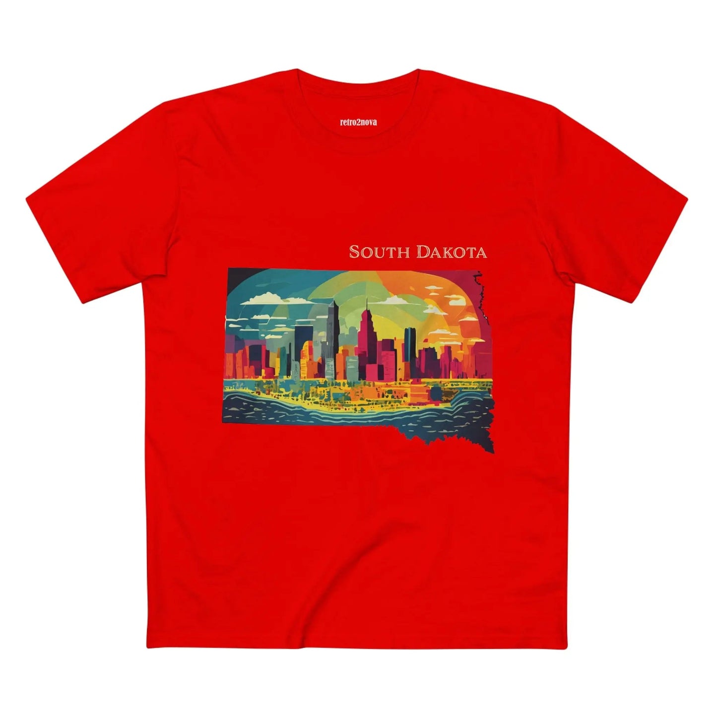 South Dakota State Shirt by Retro2Nova Premium Cotton Tee with Original Art Design