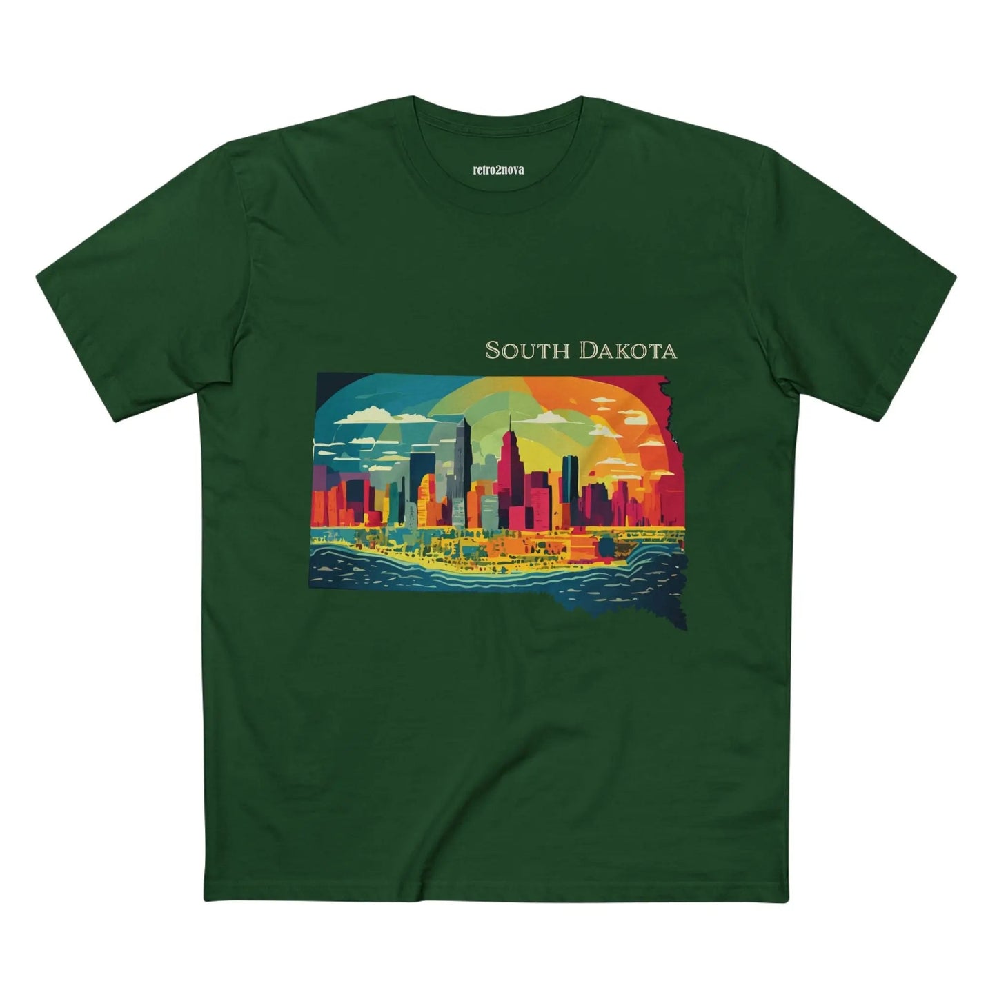 South Dakota State Shirt by Retro2Nova Premium Cotton Tee with Original Art Design