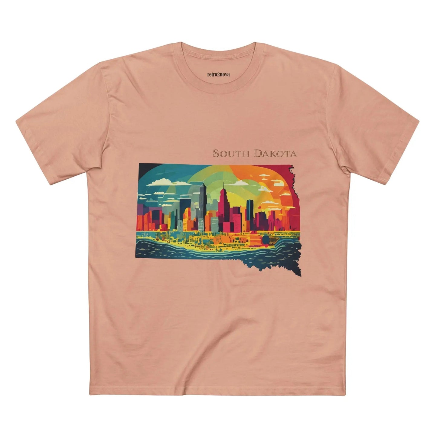 South Dakota State Shirt by Retro2Nova Premium Cotton Tee with Original Art Design