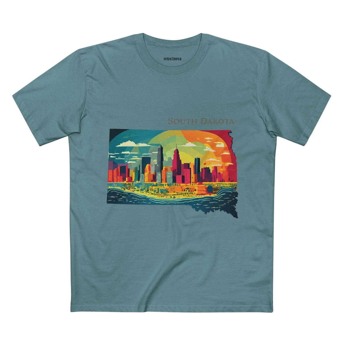 South Dakota State Shirt by Retro2Nova Premium Cotton Tee with Original Art Design