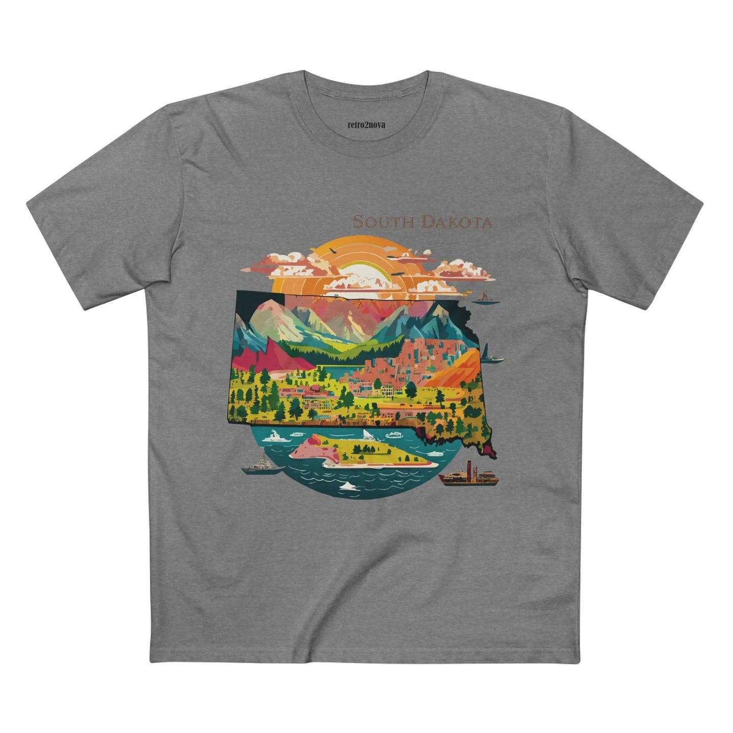 South Dakota US State Shirt Unisex Premium Cotton Tee With Original Art By Retro2Nova