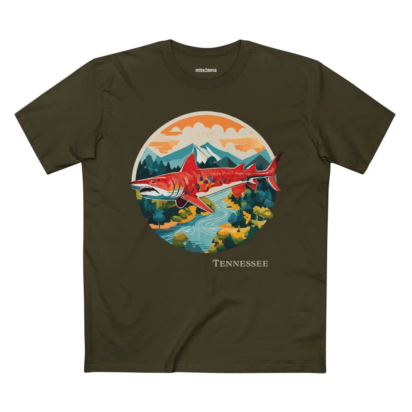 Tennessee State Shirt Unisex Premium Cotton Tee With Original Art Design Retro2Nova Collection