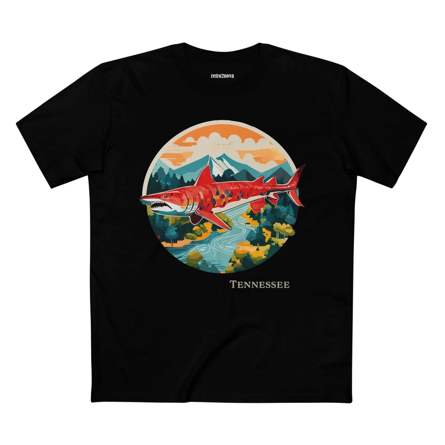 Tennessee State Shirt Unisex Premium Cotton Tee With Original Art Design Retro2Nova Collection