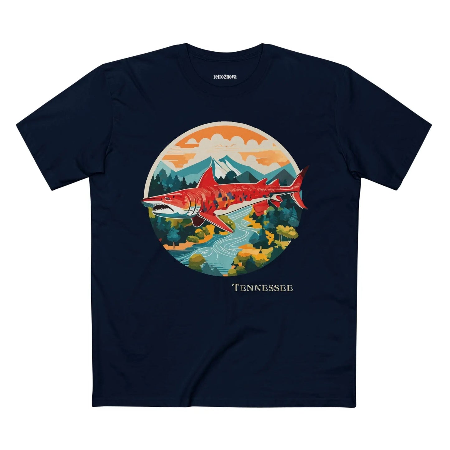 Tennessee State Shirt Unisex Premium Cotton Tee With Original Art Design Retro2Nova Collection