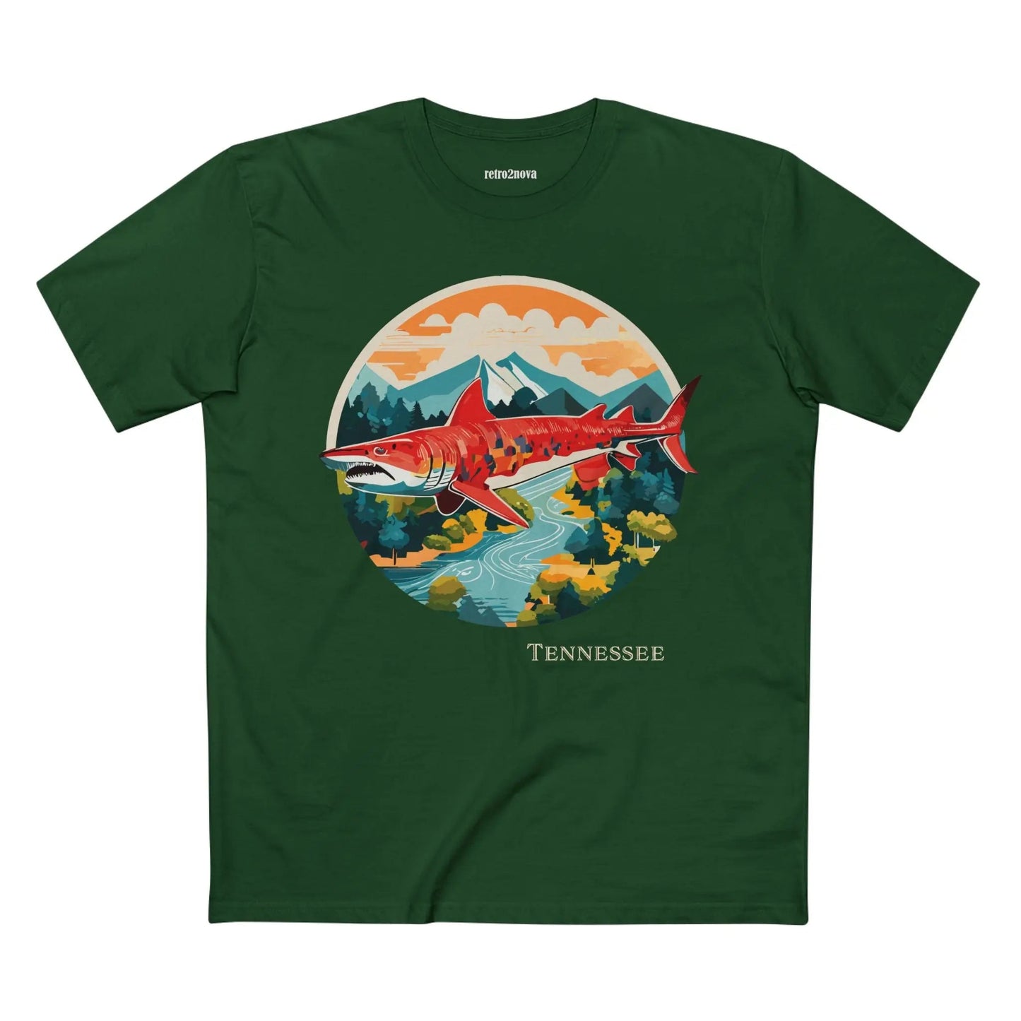 Tennessee State Shirt Unisex Premium Cotton Tee With Original Art Design Retro2Nova Collection