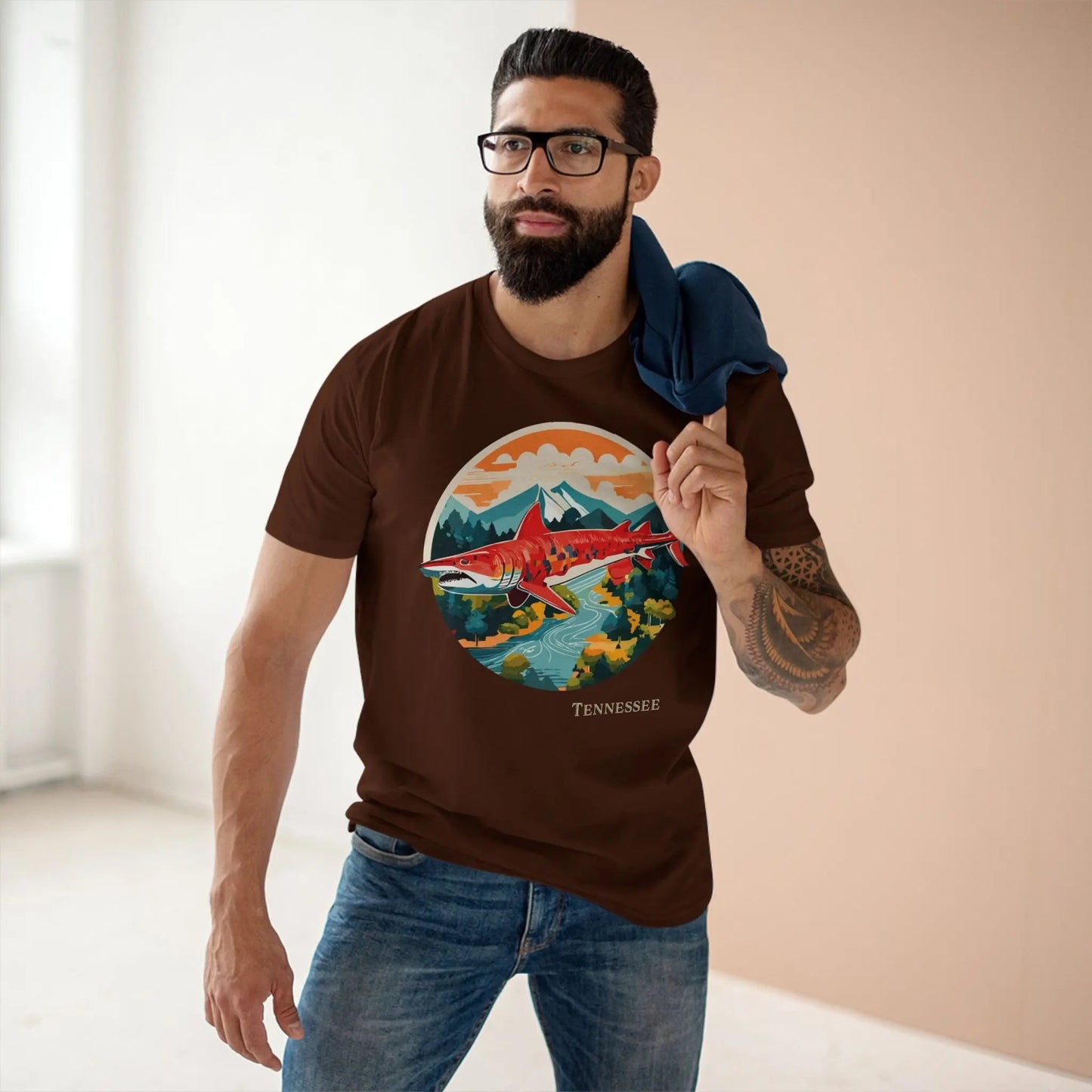 Tennessee State Shirt Unisex Premium Cotton Tee With Original Art Design Retro2Nova Collection