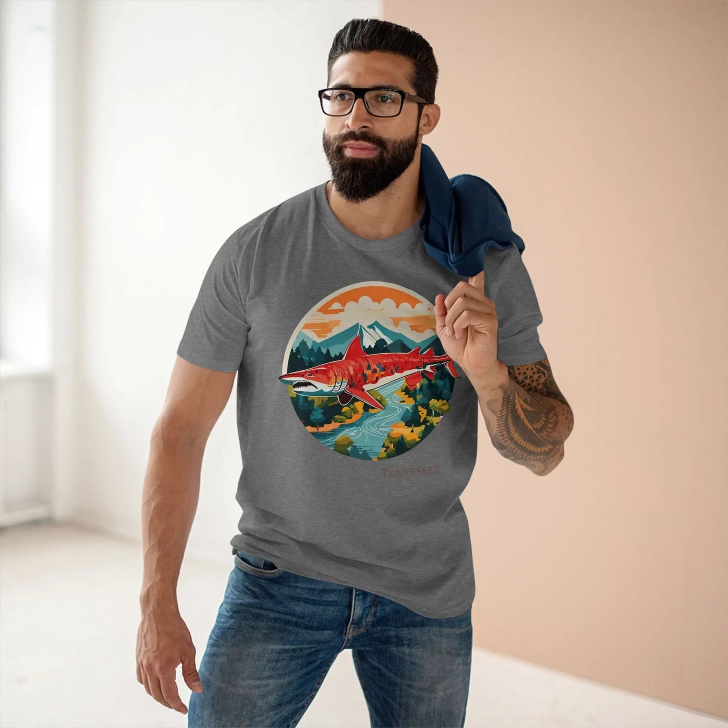 Tennessee State Shirt Unisex Premium Cotton Tee With Original Art Design Retro2Nova Collection