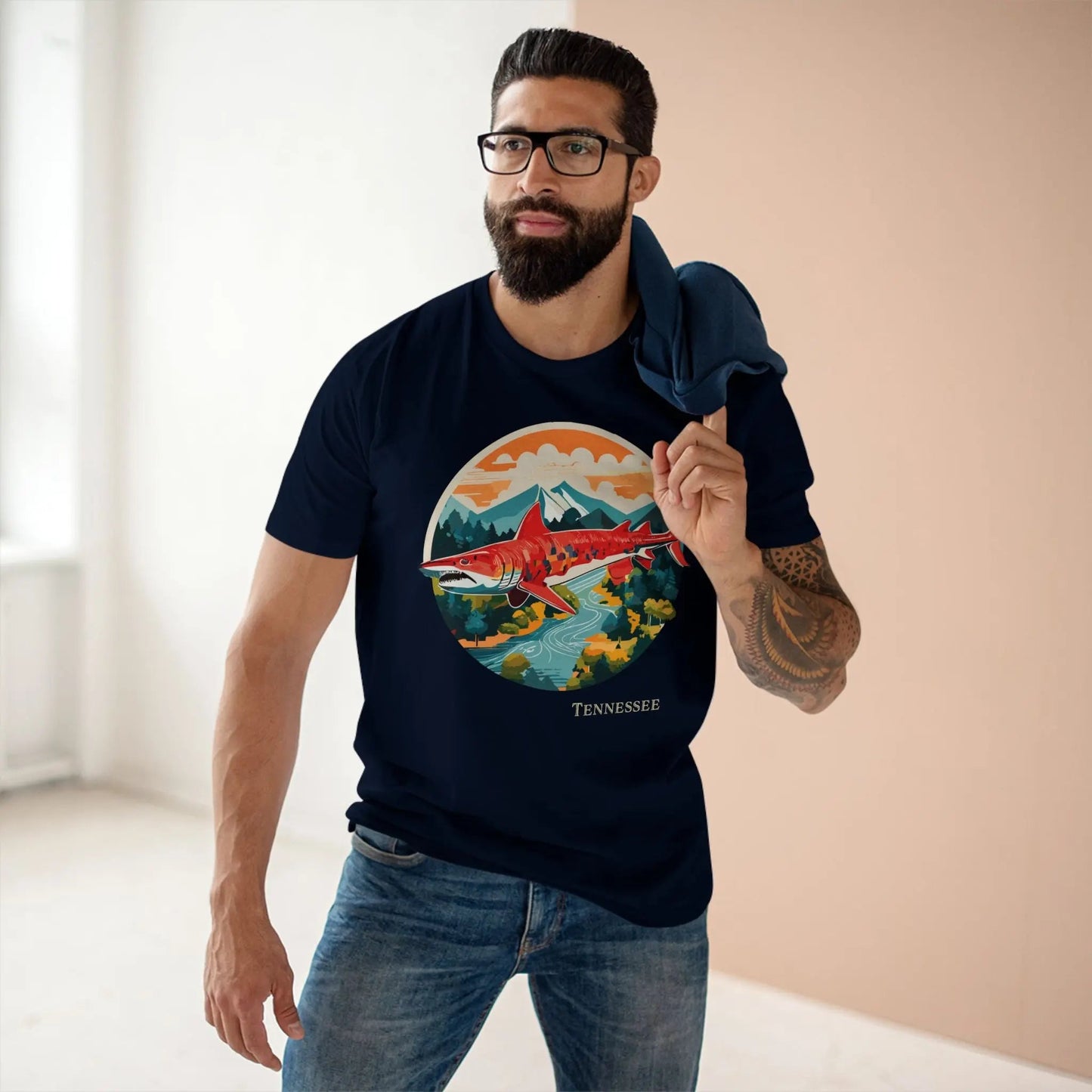 Tennessee State Shirt Unisex Premium Cotton Tee With Original Art Design Retro2Nova Collection