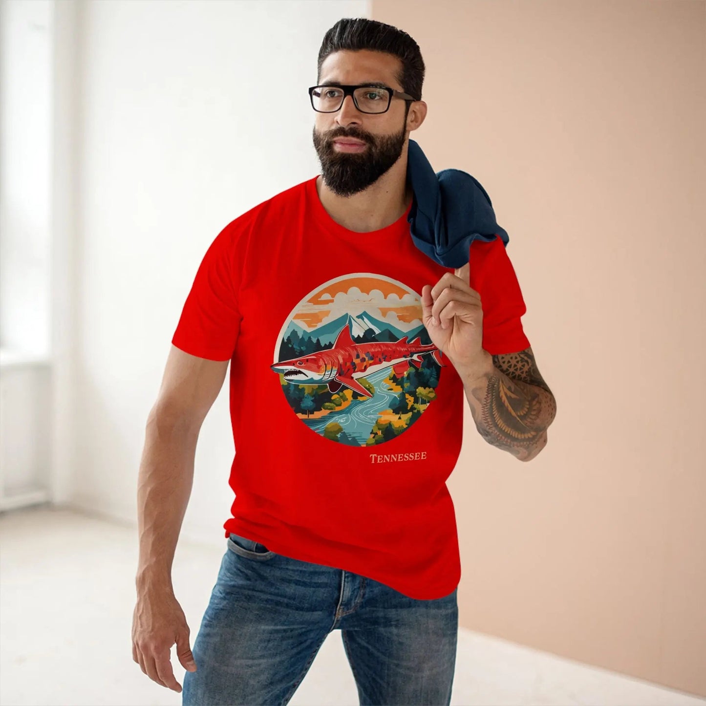 Tennessee State Shirt Unisex Premium Cotton Tee With Original Art Design Retro2Nova Collection