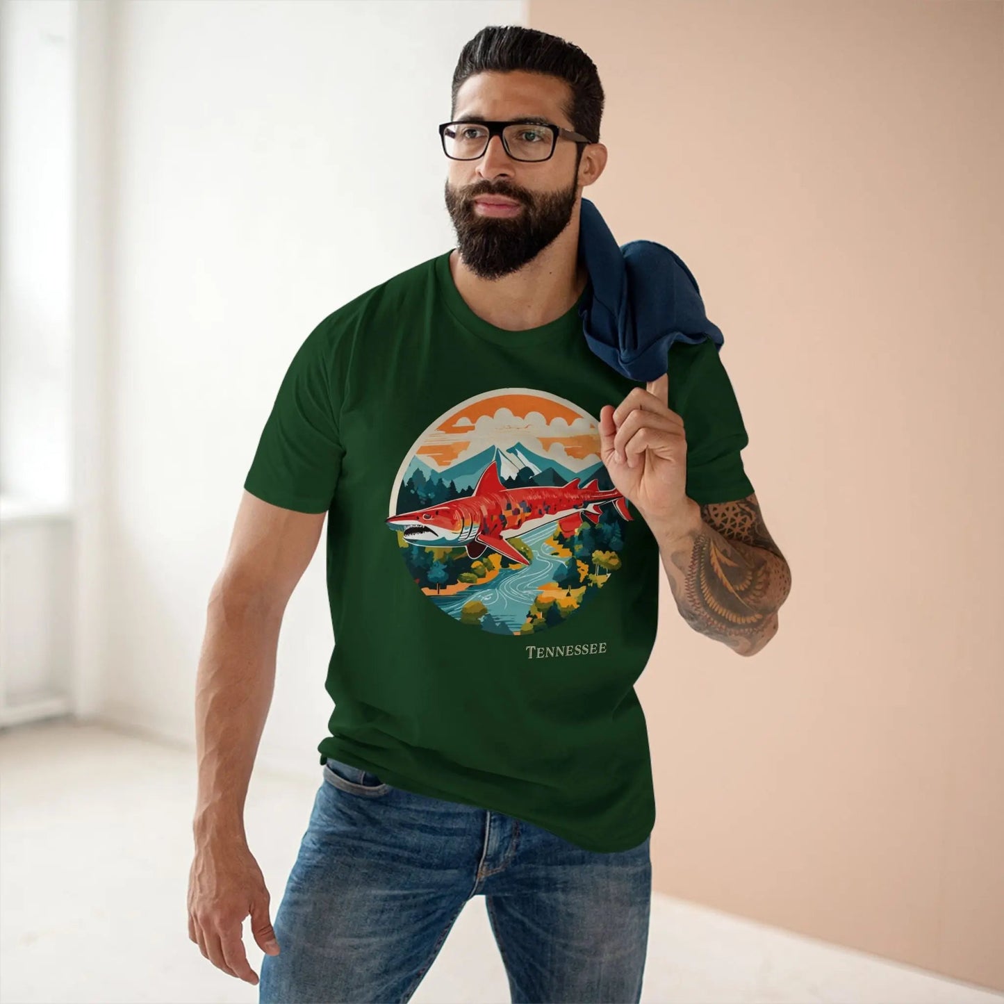 Tennessee State Shirt Unisex Premium Cotton Tee With Original Art Design Retro2Nova Collection