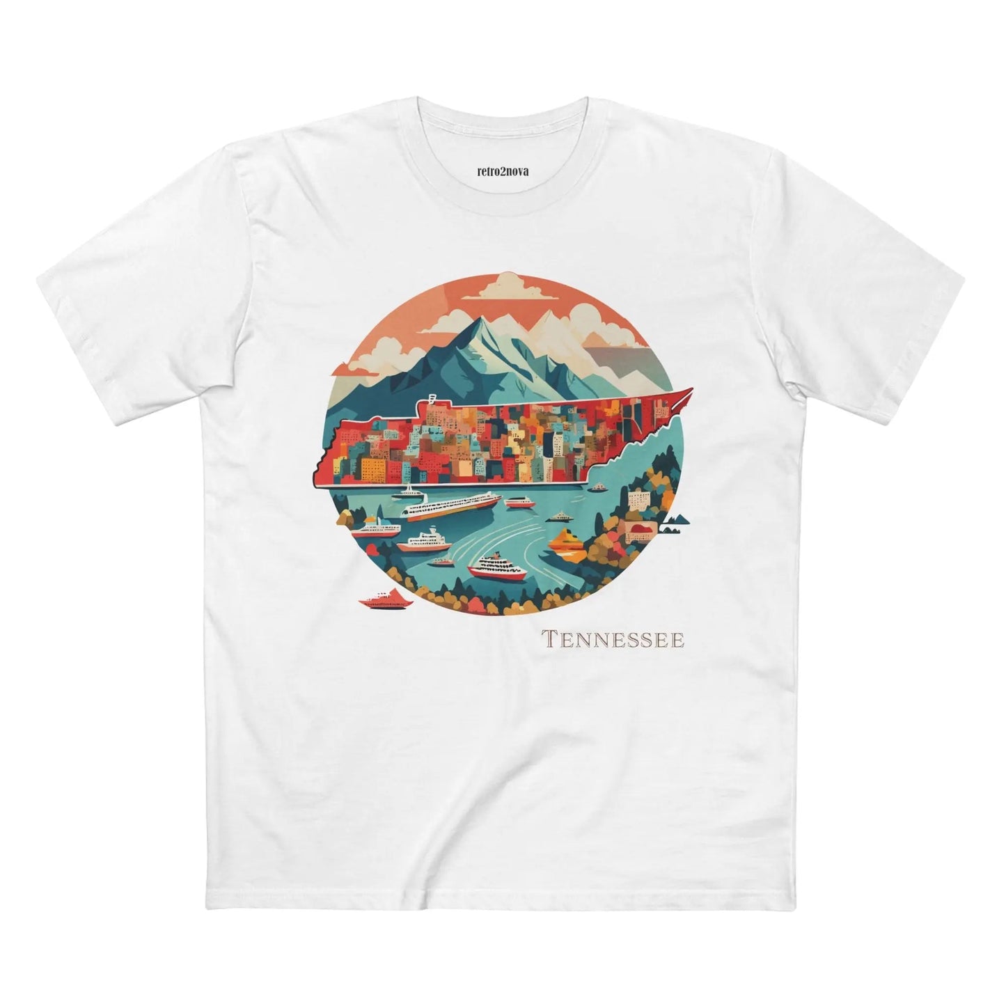 Tennessee State Shirt Unisex Premium Cotton Tee With Original Art Design By Retro2Nova