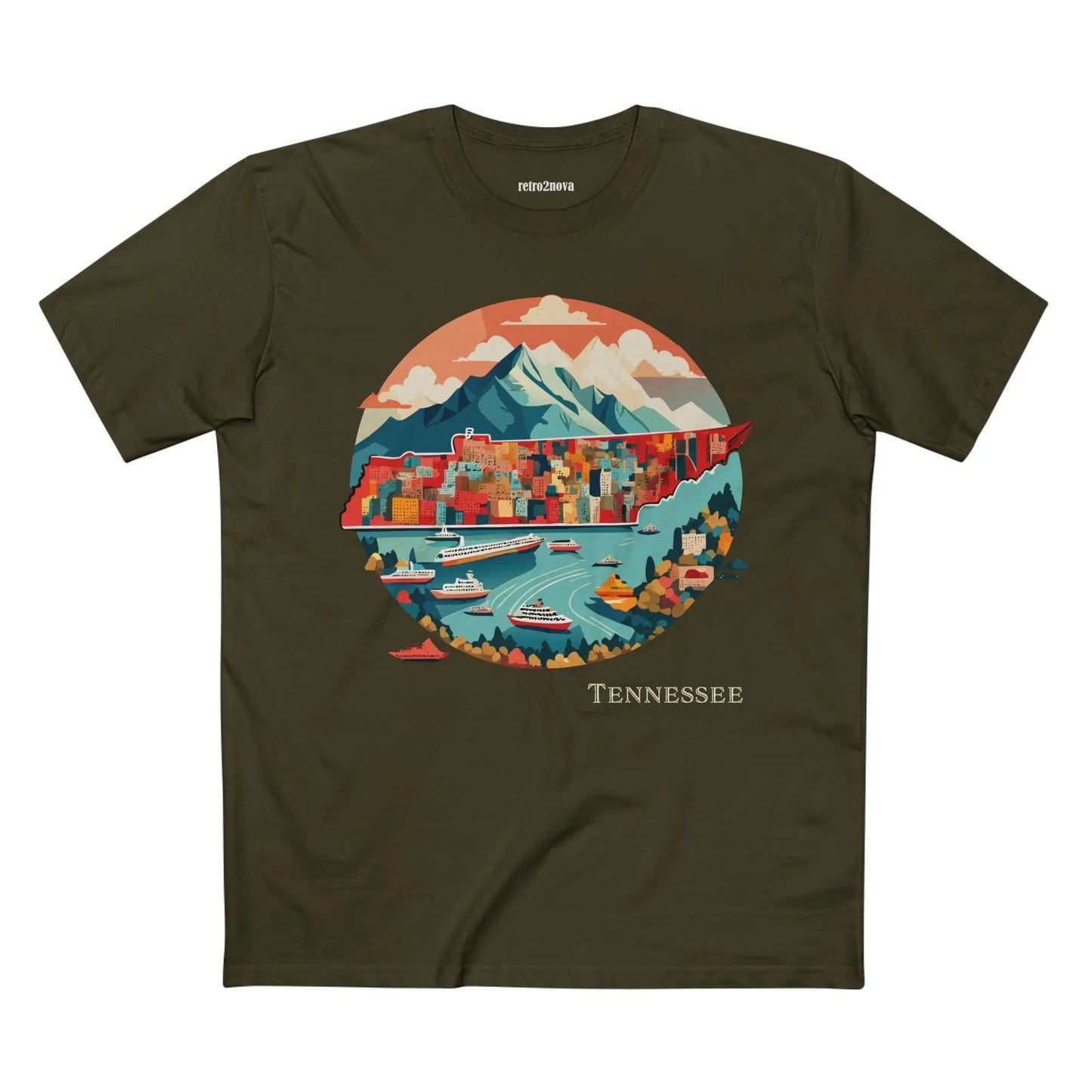 Tennessee State Shirt Unisex Premium Cotton Tee With Original Art Design By Retro2Nova