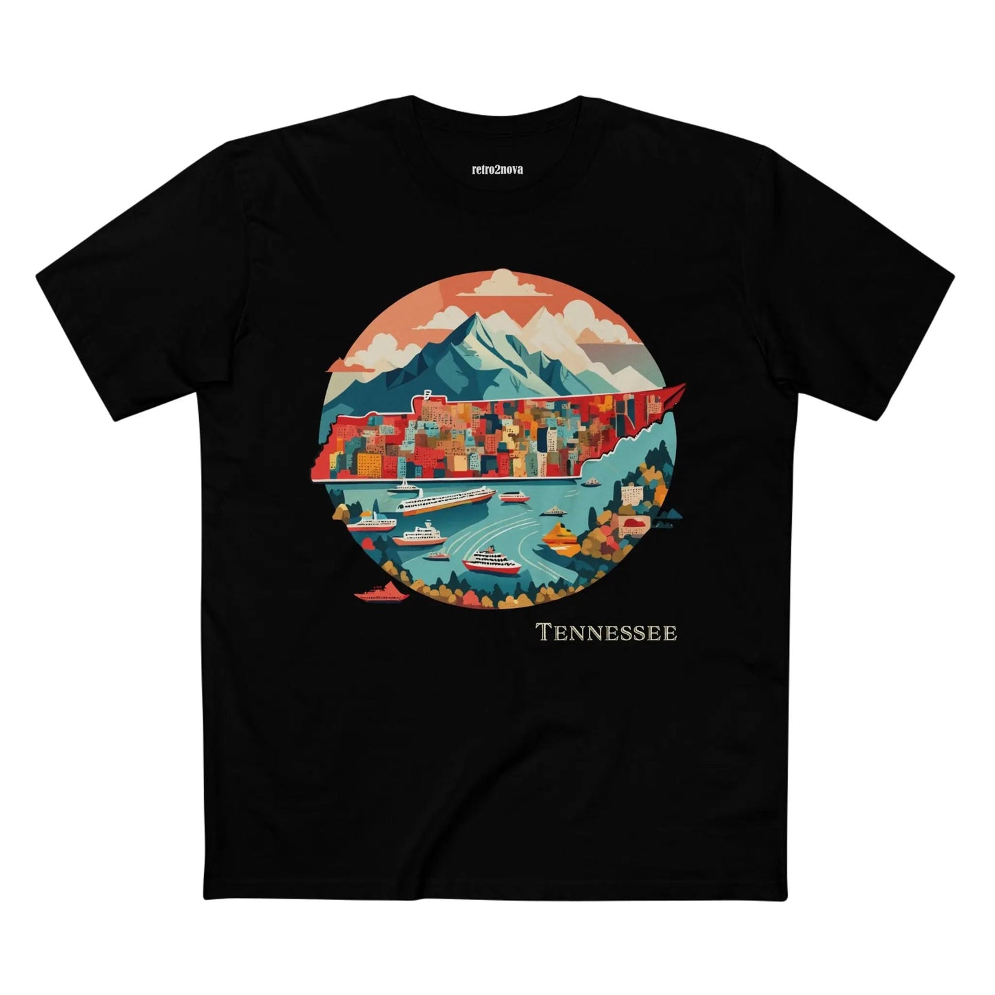 Tennessee State Shirt Unisex Premium Cotton Tee With Original Art Design By Retro2Nova