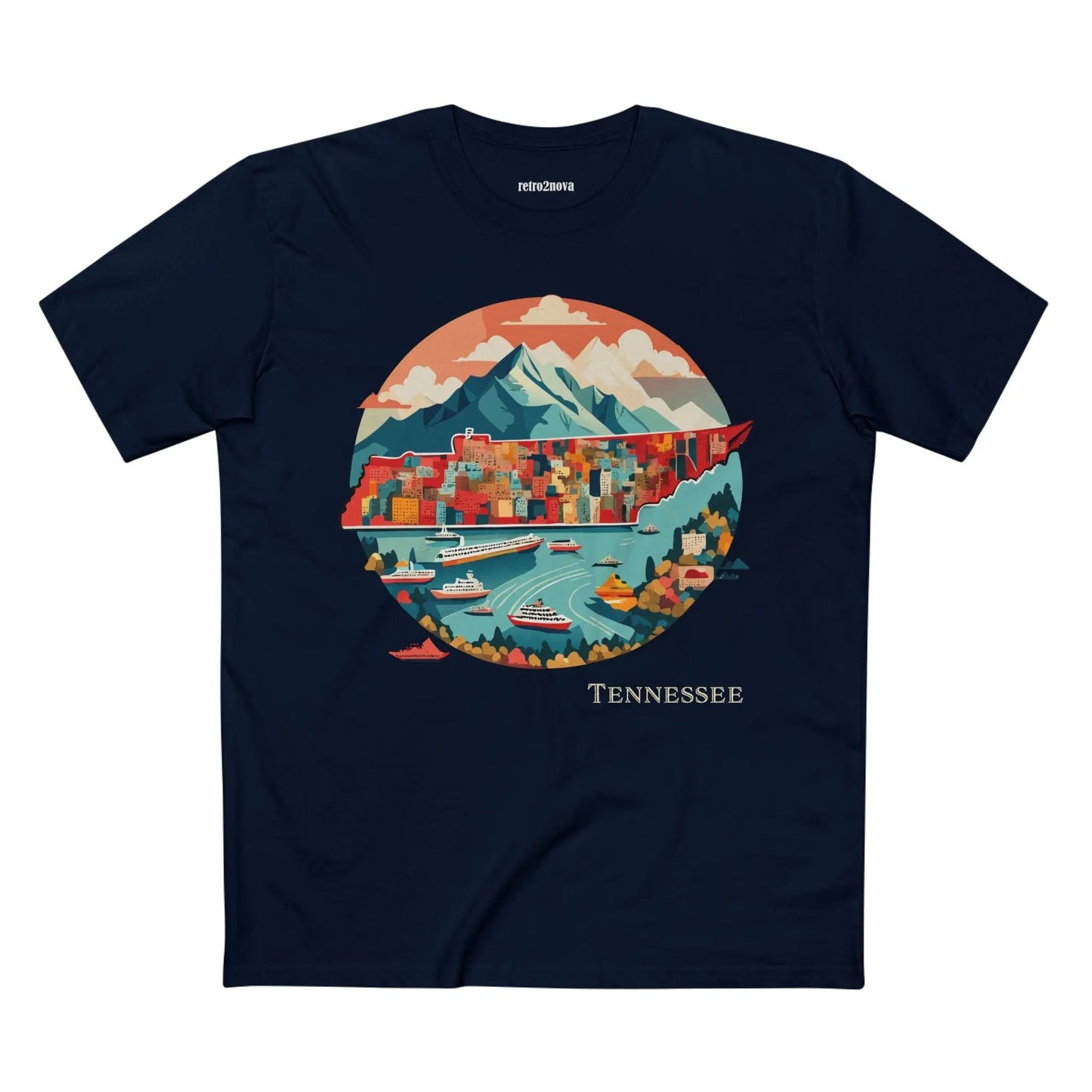 Tennessee State Shirt Unisex Premium Cotton Tee With Original Art Design By Retro2Nova