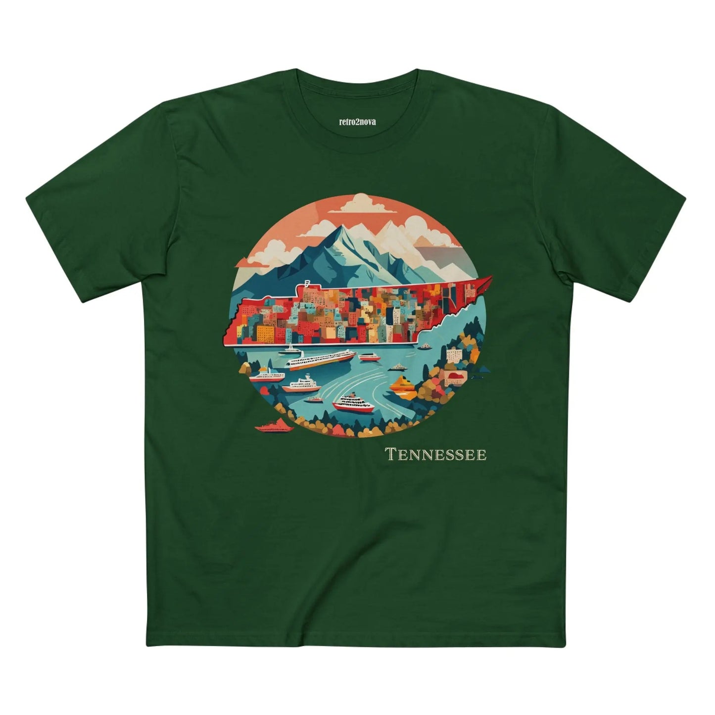 Tennessee State Shirt Unisex Premium Cotton Tee With Original Art Design By Retro2Nova