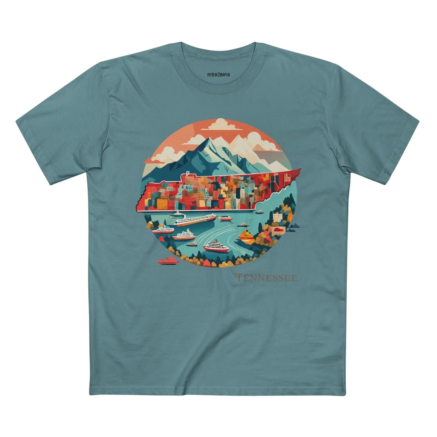 Tennessee State Shirt Unisex Premium Cotton Tee With Original Art Design By Retro2Nova