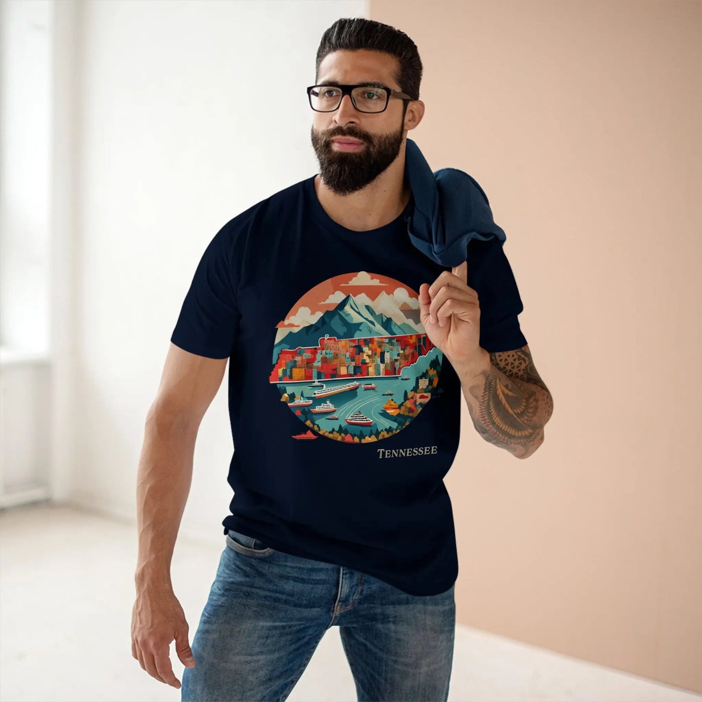 Tennessee State Shirt Unisex Premium Cotton Tee With Original Art Design By Retro2Nova