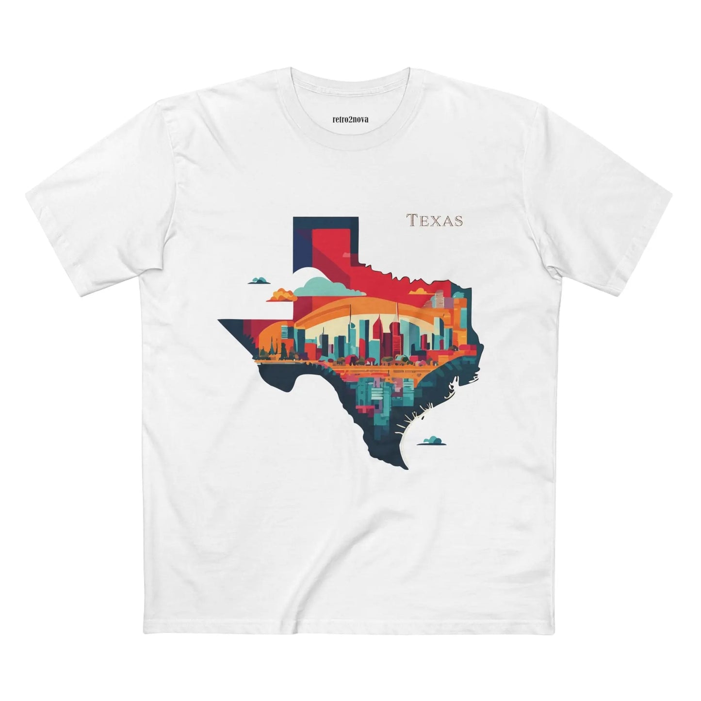Texas State Shirt Unisex Premium Cotton Tee With Original Art Design Retro Collection Comfort