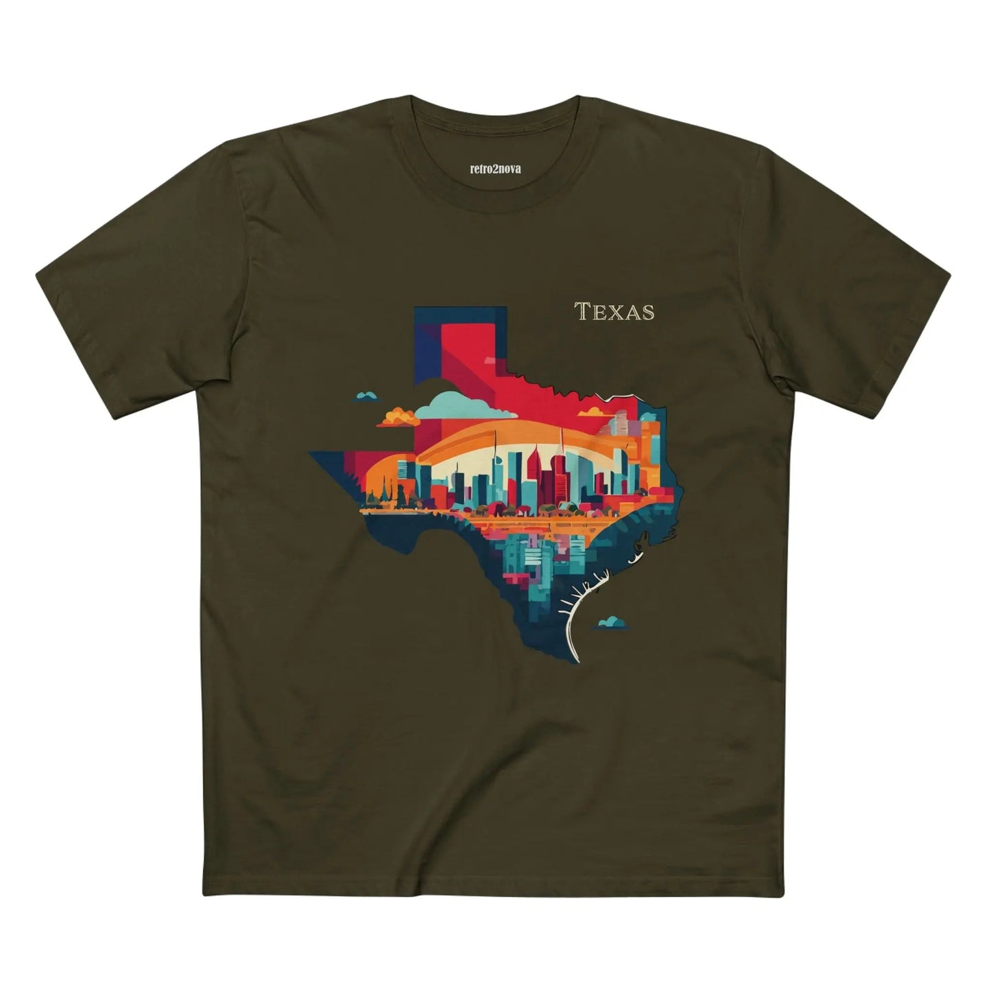 Texas State Shirt Unisex Premium Cotton Tee With Original Art Design Retro Collection Comfort