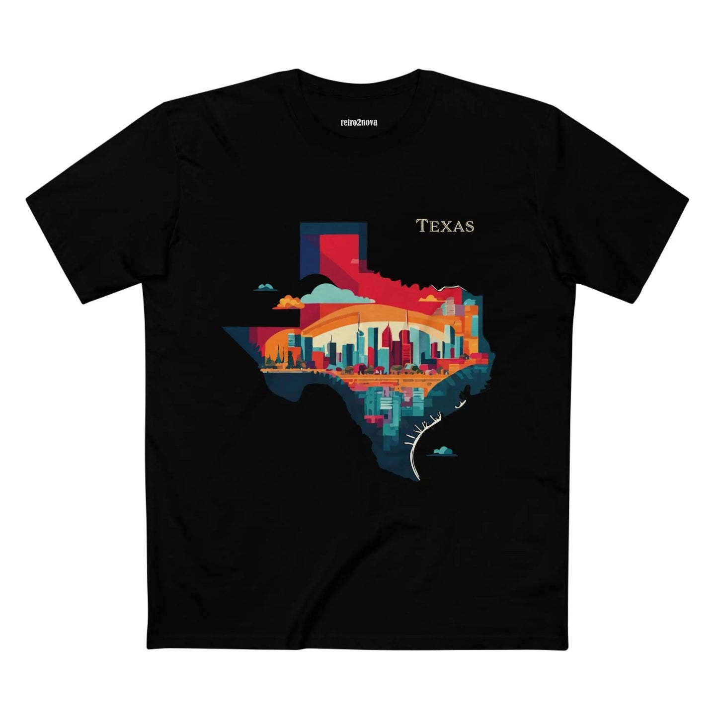 Texas State Shirt Unisex Premium Cotton Tee With Original Art Design Retro Collection Comfort