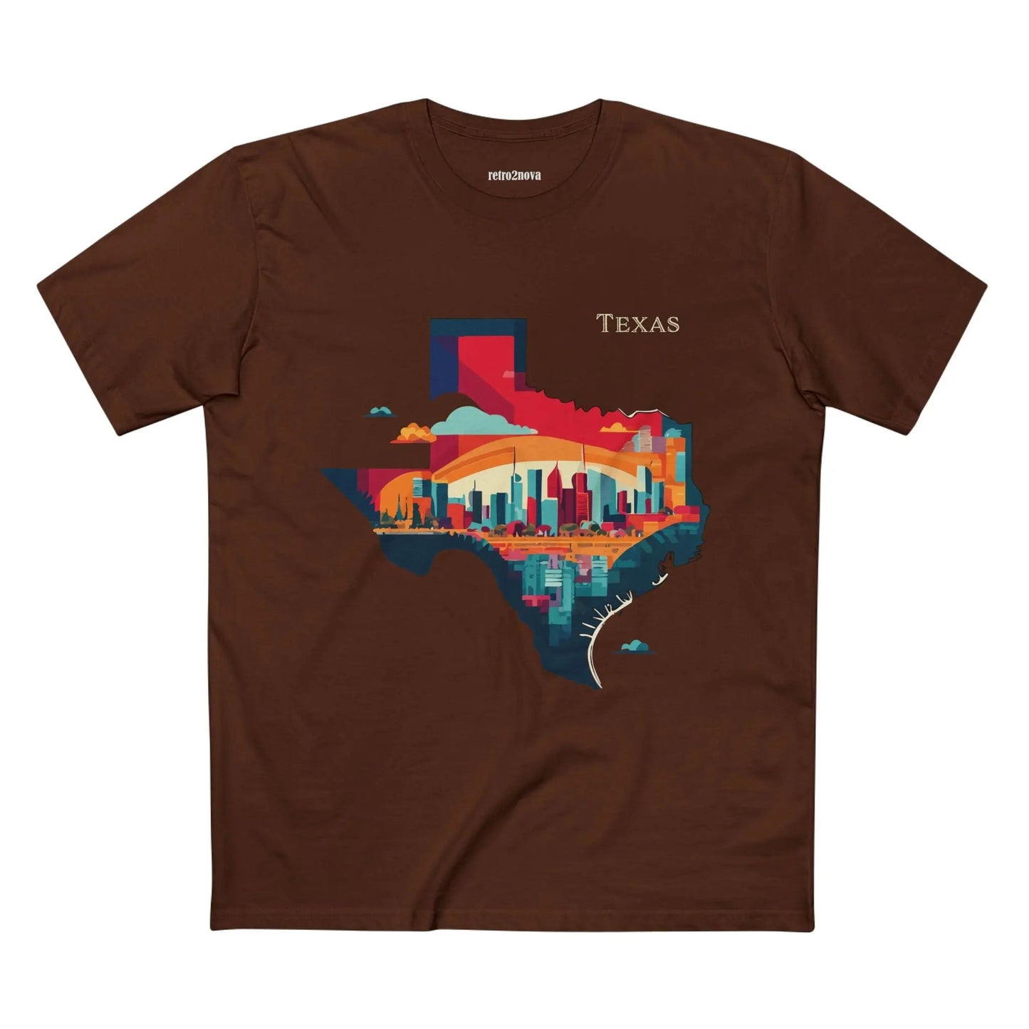 Texas State Shirt Unisex Premium Cotton Tee With Original Art Design Retro Collection Comfort