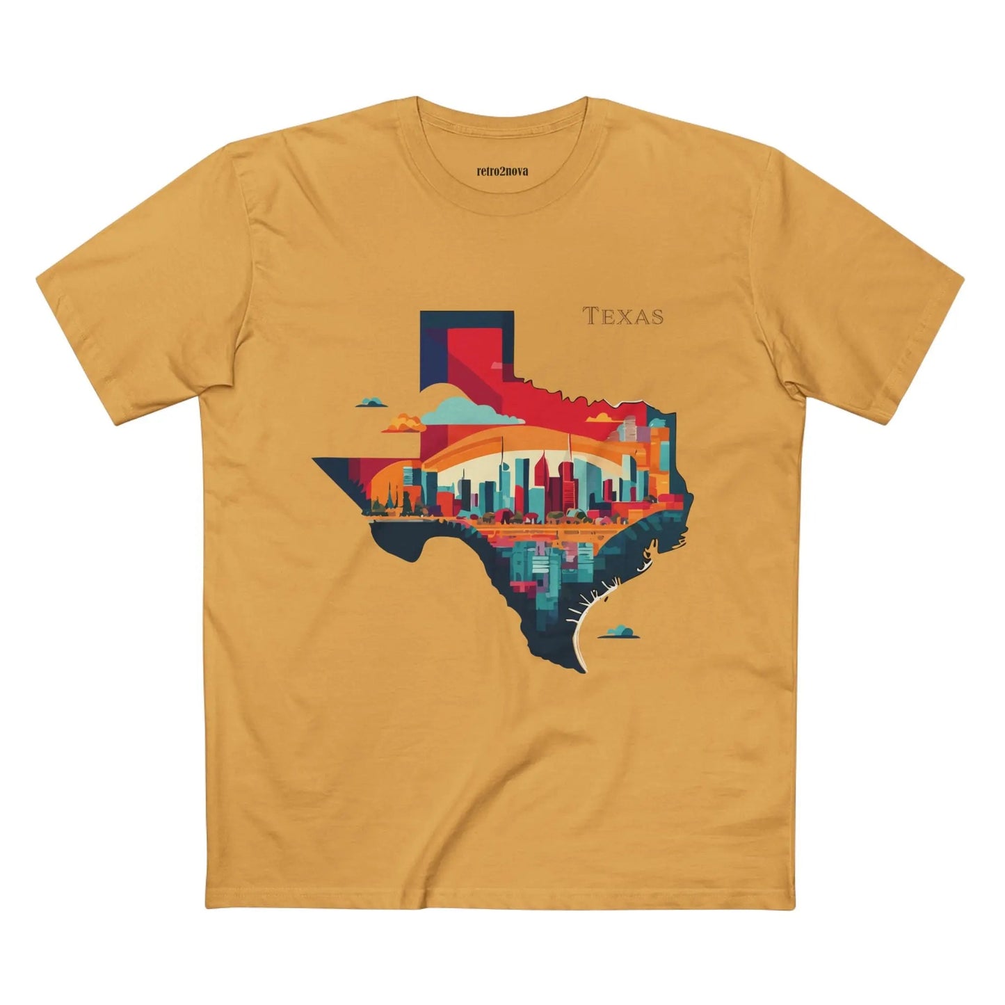 Texas State Shirt Unisex Premium Cotton Tee With Original Art Design Retro Collection Comfort