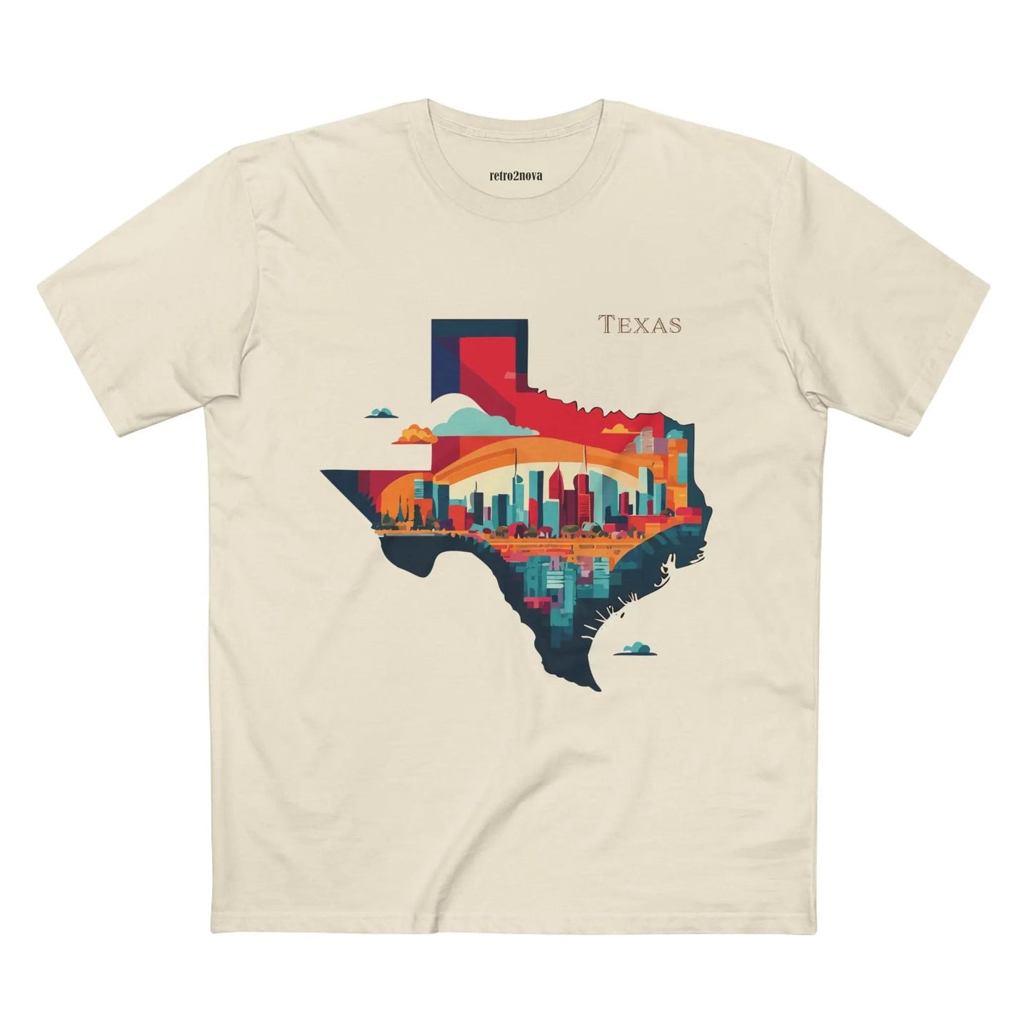 Texas State Shirt Unisex Premium Cotton Tee With Original Art Design Retro Collection Comfort