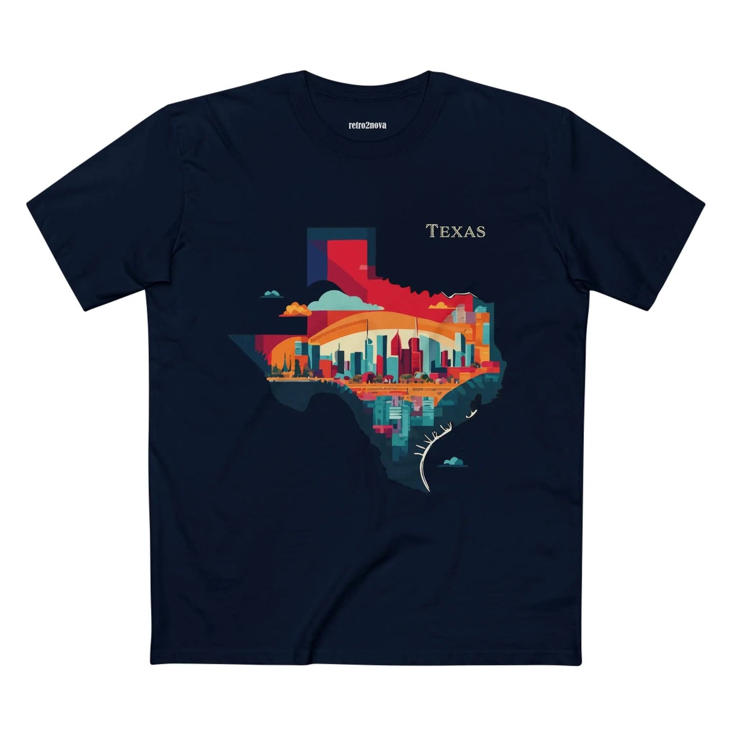 Texas State Shirt Unisex Premium Cotton Tee With Original Art Design Retro Collection Comfort