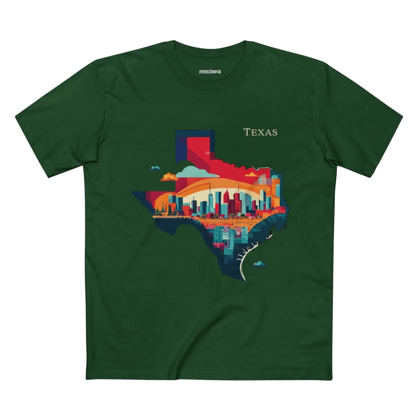 Texas State Shirt Unisex Premium Cotton Tee With Original Art Design Retro Collection Comfort