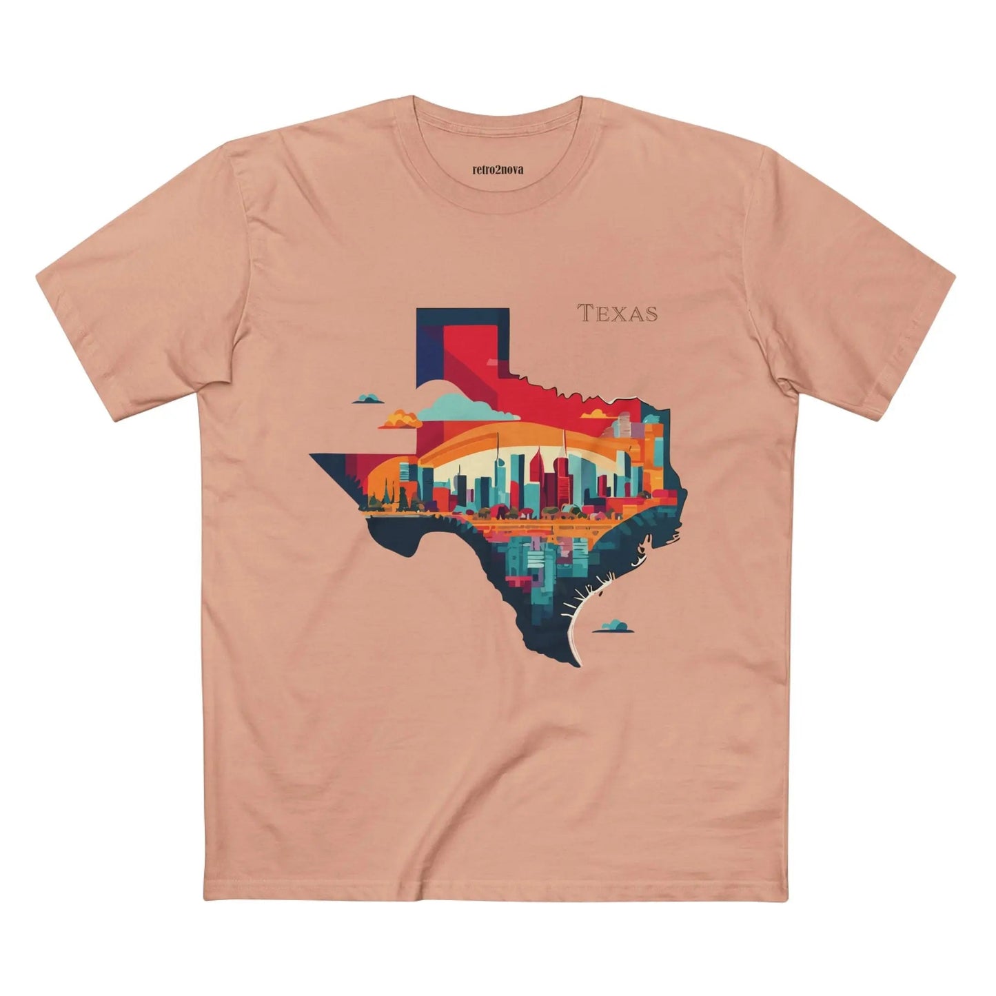 Texas State Shirt Unisex Premium Cotton Tee With Original Art Design Retro Collection Comfort