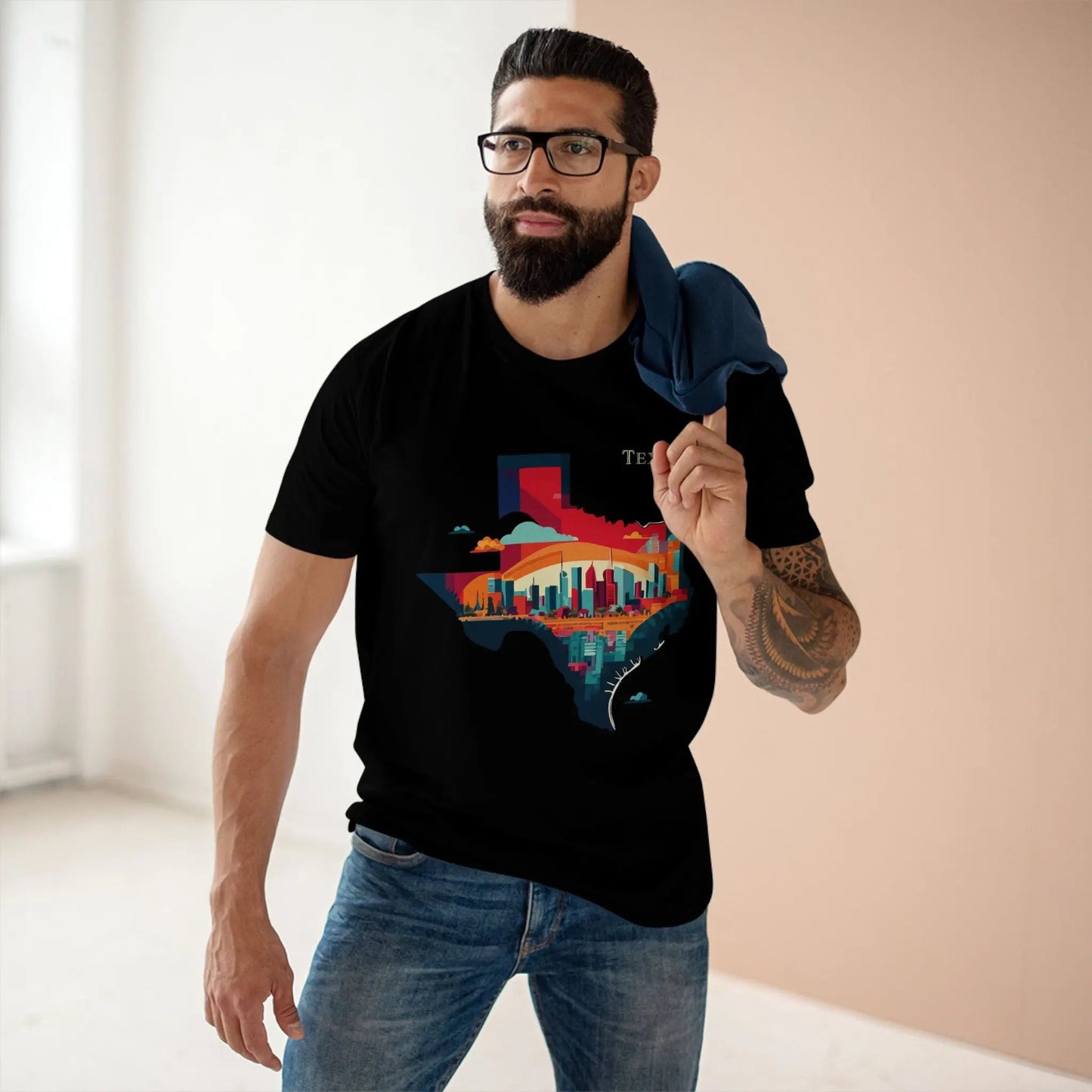 Texas State Shirt Unisex Premium Cotton Tee With Original Art Design Retro Collection Comfort