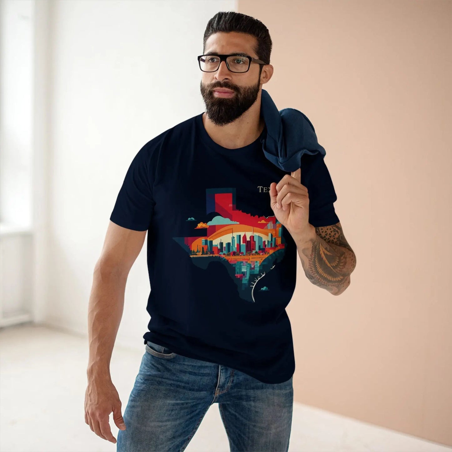 Texas State Shirt Unisex Premium Cotton Tee With Original Art Design Retro Collection Comfort