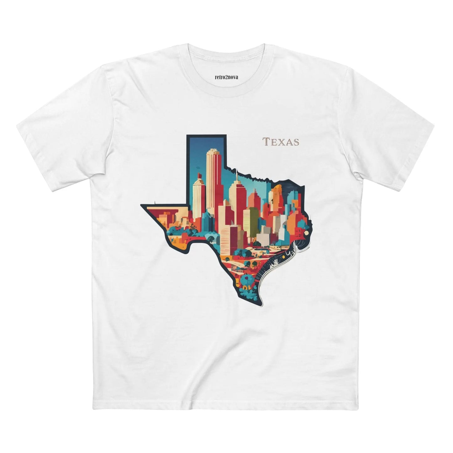 Texas State Shirt Unisex Premium Cotton Tee With Original Art Design From Retro2Nova