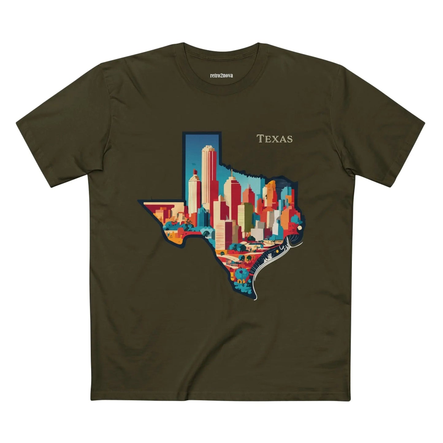 Texas State Shirt Unisex Premium Cotton Tee With Original Art Design From Retro2Nova