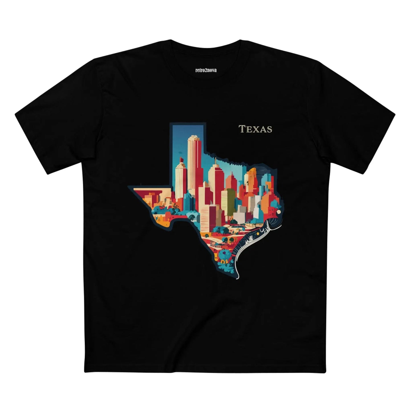 Texas State Shirt Unisex Premium Cotton Tee With Original Art Design From Retro2Nova