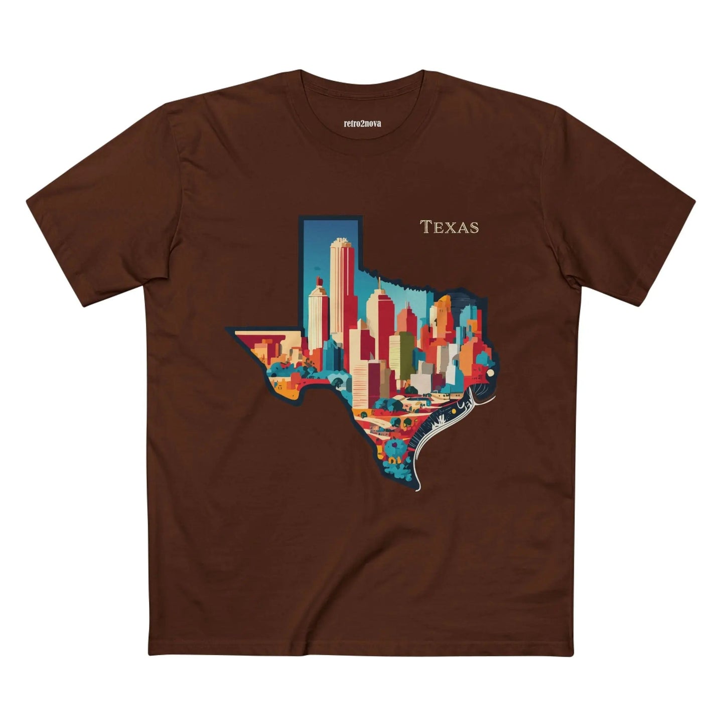 Texas State Shirt Unisex Premium Cotton Tee With Original Art Design From Retro2Nova