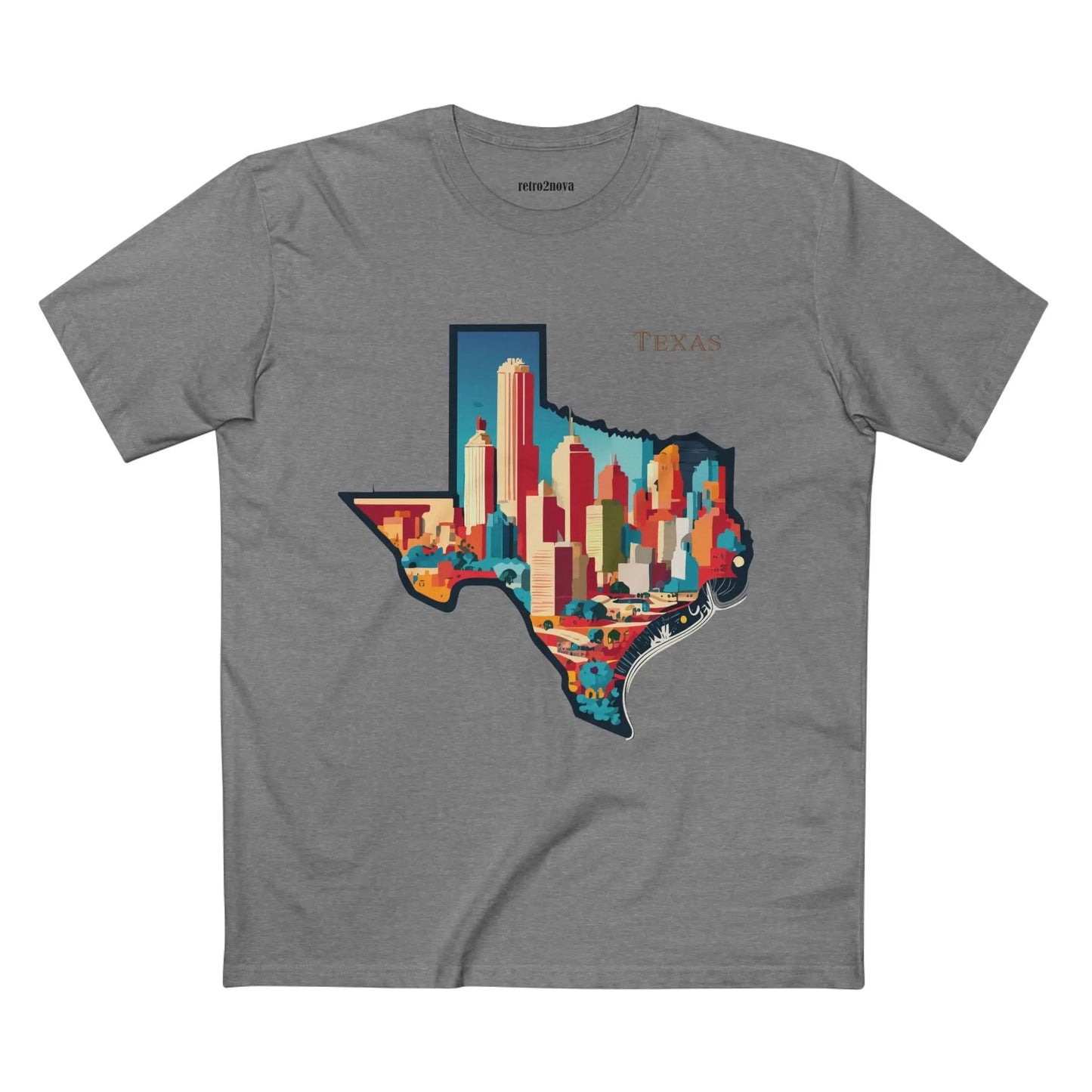 Texas State Shirt Unisex Premium Cotton Tee With Original Art Design From Retro2Nova