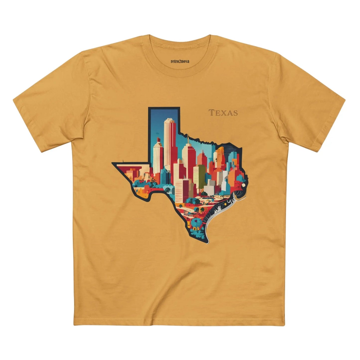 Texas State Shirt Unisex Premium Cotton Tee With Original Art Design From Retro2Nova
