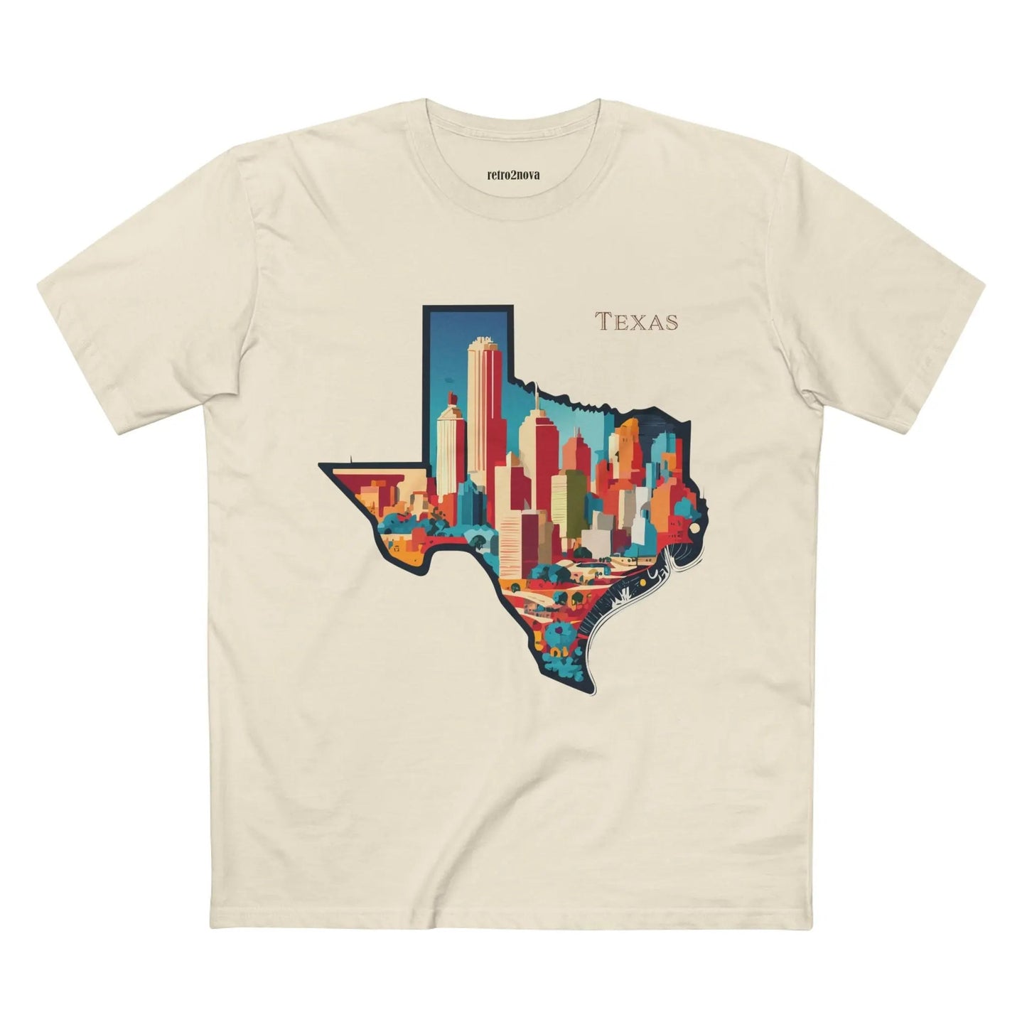 Texas State Shirt Unisex Premium Cotton Tee With Original Art Design From Retro2Nova