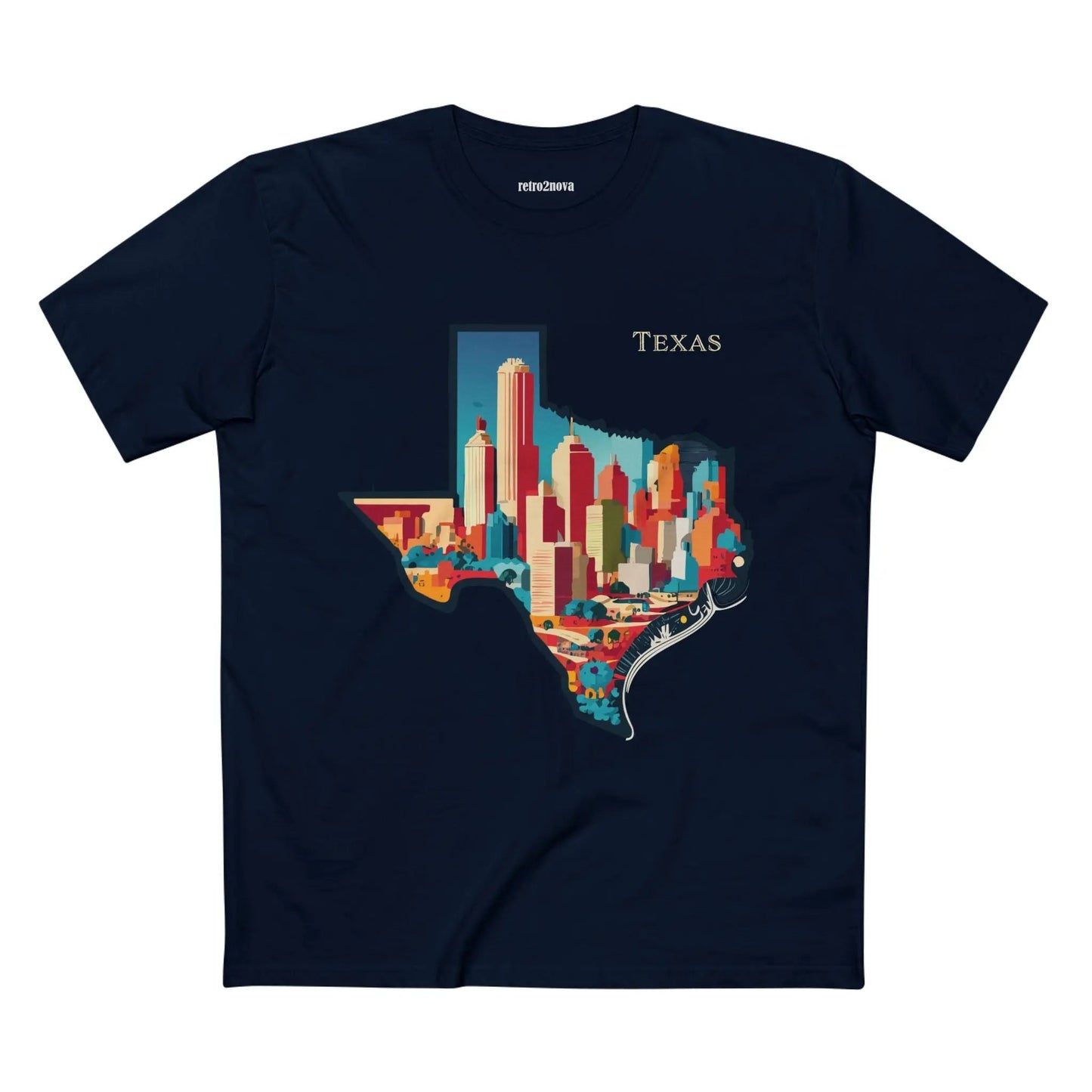 Texas State Shirt Unisex Premium Cotton Tee With Original Art Design From Retro2Nova