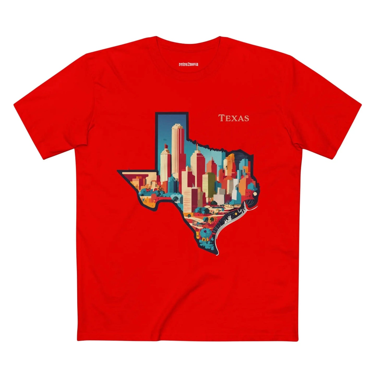 Texas State Shirt Unisex Premium Cotton Tee With Original Art Design From Retro2Nova