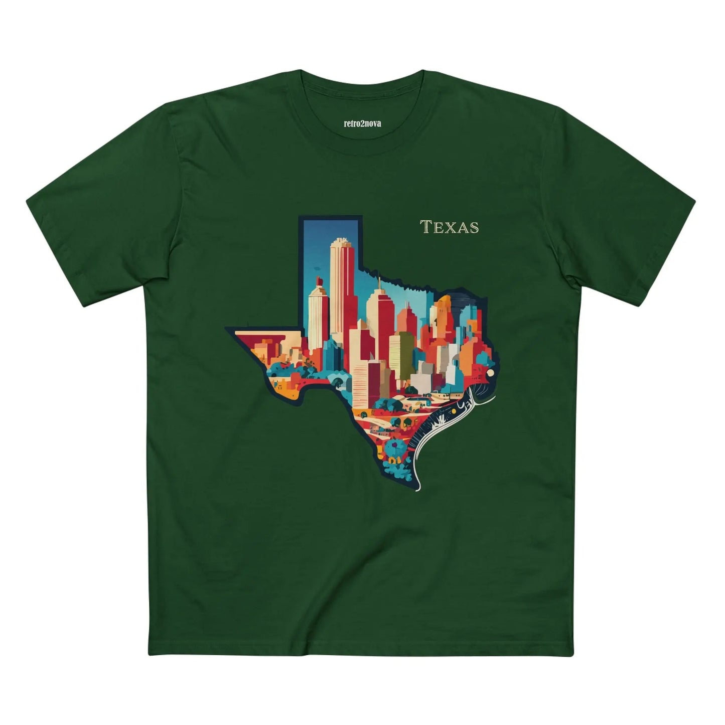 Texas State Shirt Unisex Premium Cotton Tee With Original Art Design From Retro2Nova