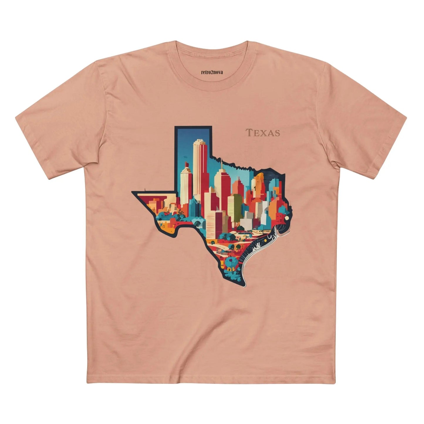 Texas State Shirt Unisex Premium Cotton Tee With Original Art Design From Retro2Nova