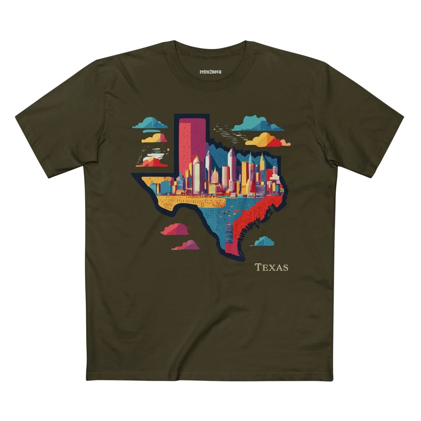 Texas State Shirt Unisex Premium Cotton Tee With Original Art By Retro2Nova Premium Quality