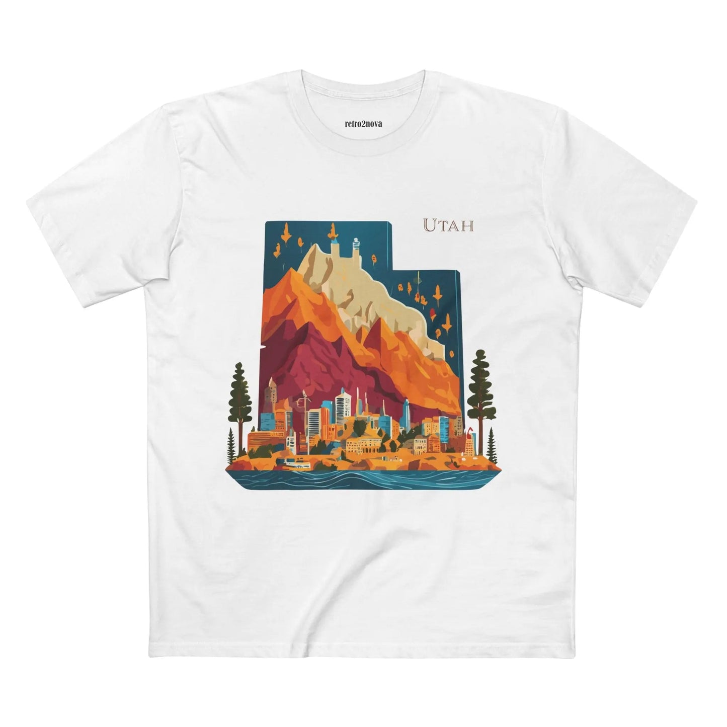 Utah State Shirt Unisex Premium Cotton Tee With Original Art By Retro2Nova In Style
