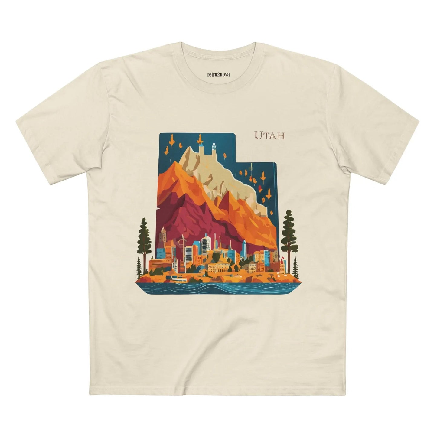 Utah State Shirt Unisex Premium Cotton Tee With Original Art By Retro2Nova In Style