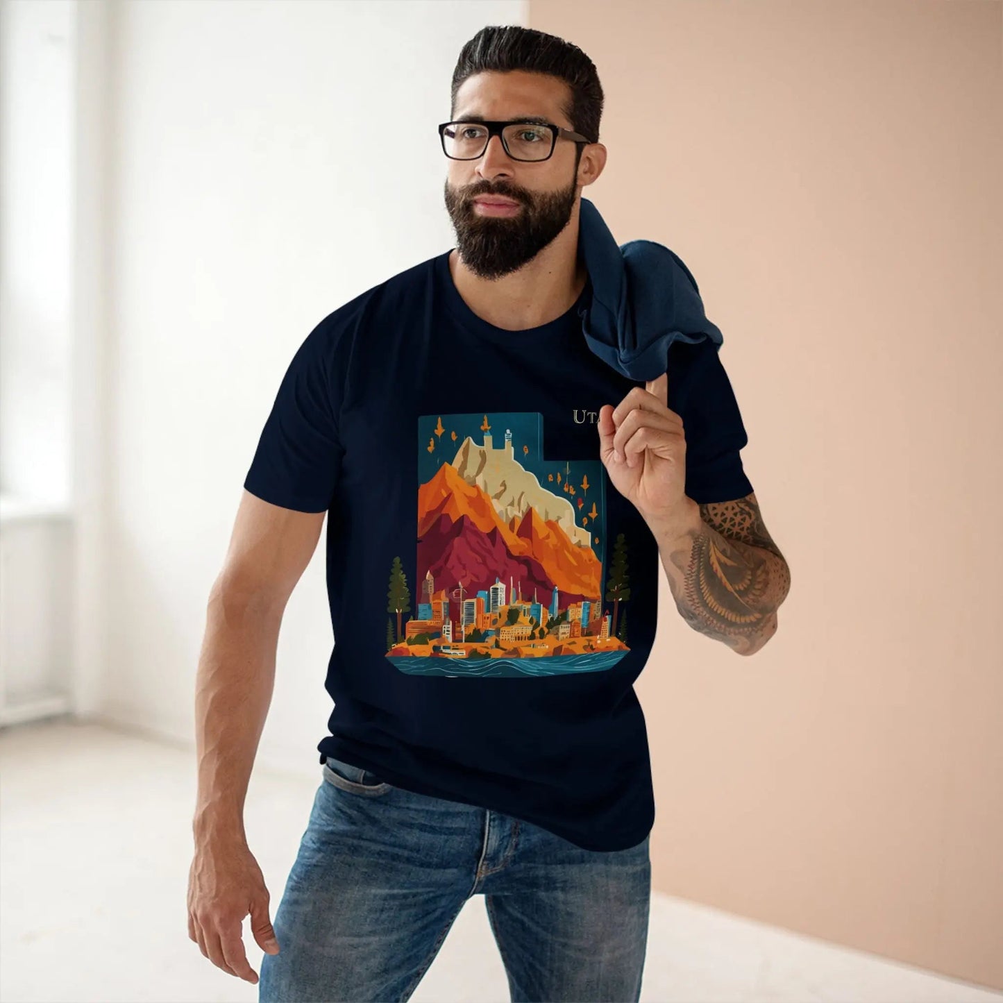 Utah State Shirt Unisex Premium Cotton Tee With Original Art By Retro2Nova In Style