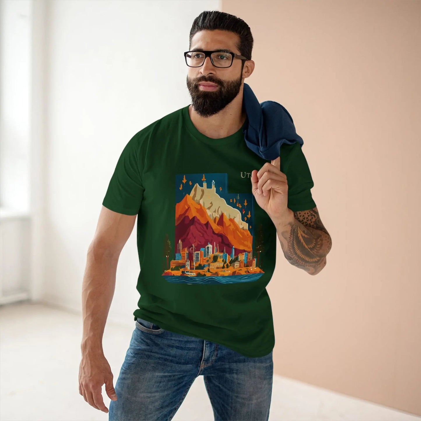 Utah State Shirt Unisex Premium Cotton Tee With Original Art By Retro2Nova In Style