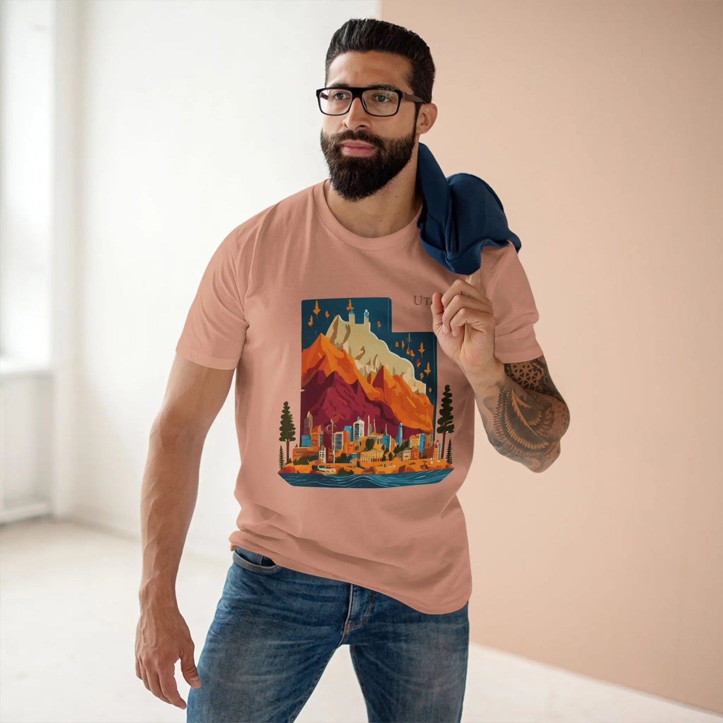 Utah State Shirt Unisex Premium Cotton Tee With Original Art By Retro2Nova In Style